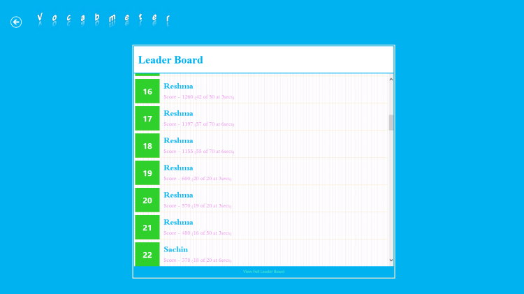 VocaabLeaderBoard